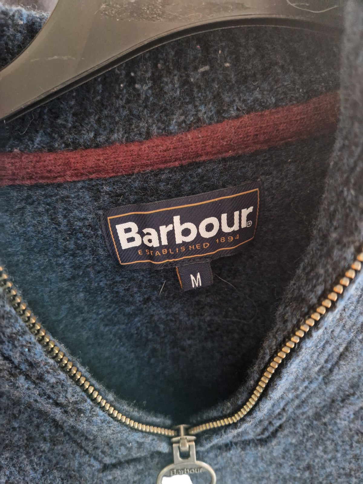 Barbour Essentials 1/4 Zip Lambswool umper - Size Small