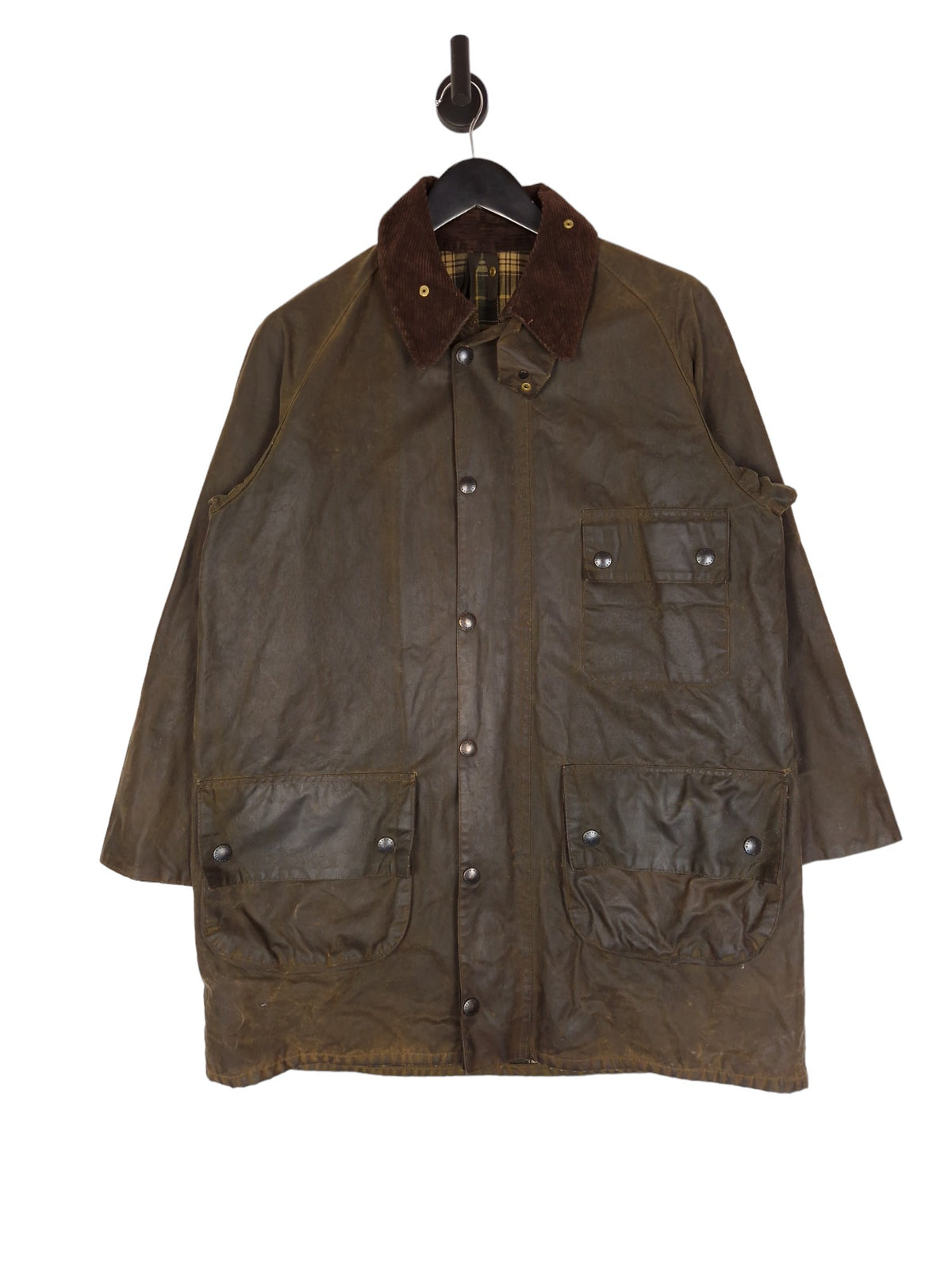 80's Barbour Solway Zipper Jacket Wax Cotton - Size 40 / Large