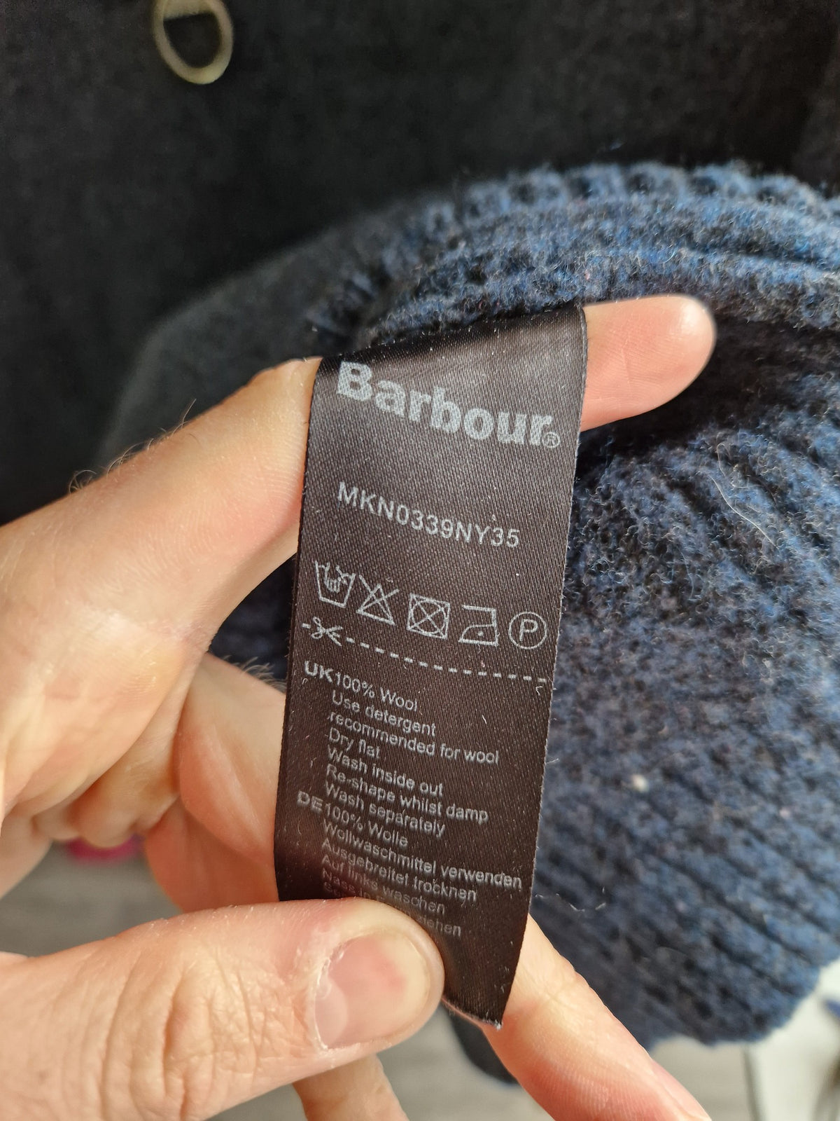 Barbour Essentials 1/4 Zip Lambswool umper - Size Small