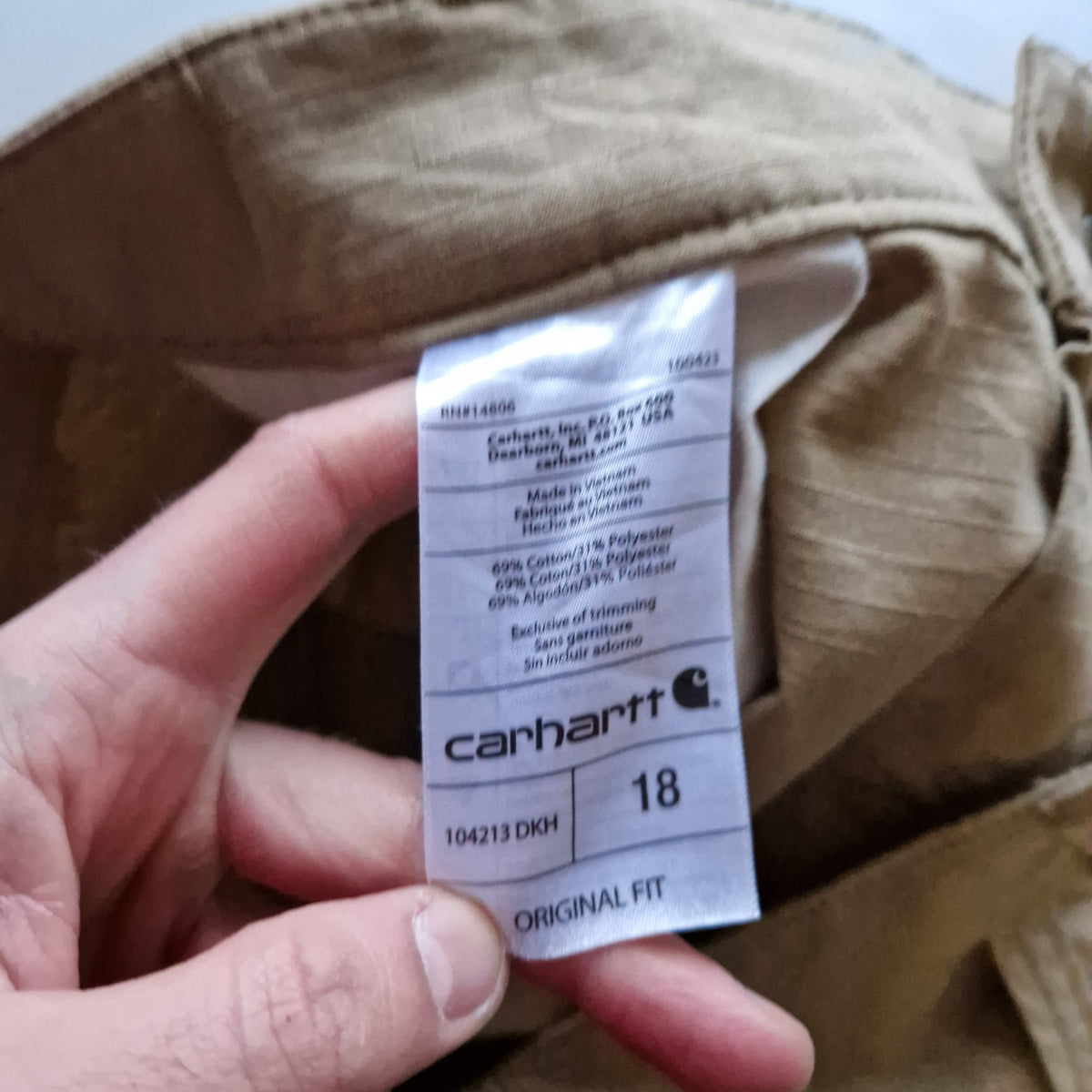 Carhartt Roll Tab Shorts - Size UK 18