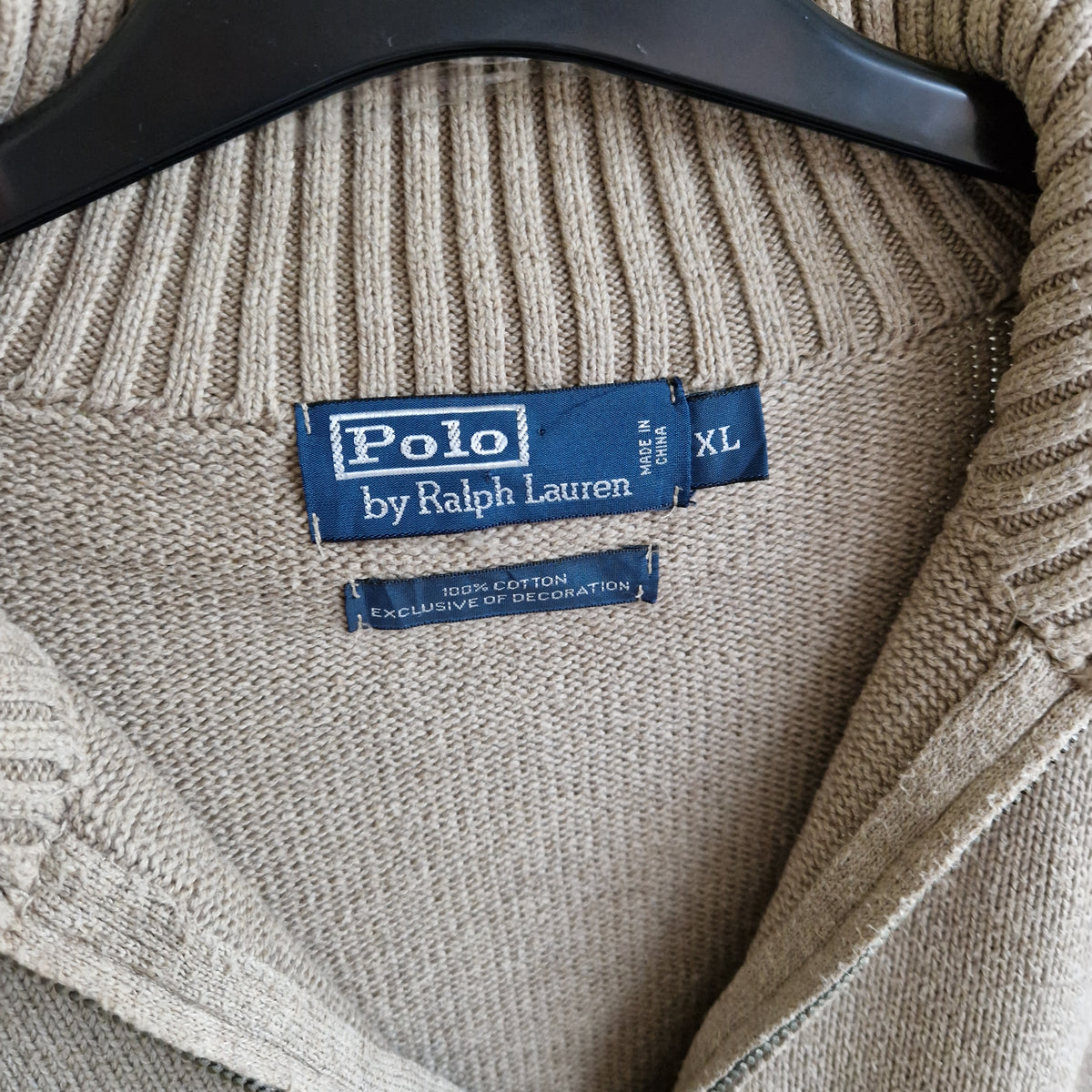 Polo Ralph Lauren 1/4 Zip Knit Style Jumper - Size XL