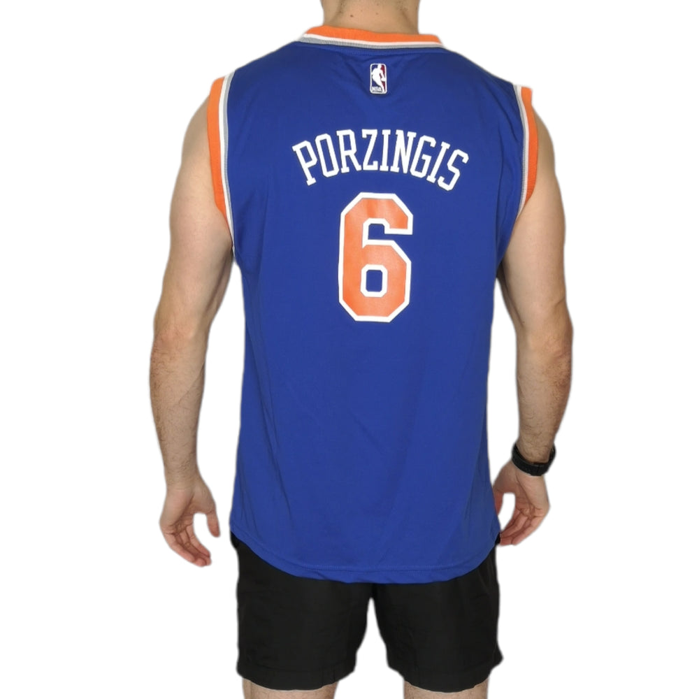 Y2K Adidas NBA New York Knicks 6 Porzingis Basketball Jersey - Size Large