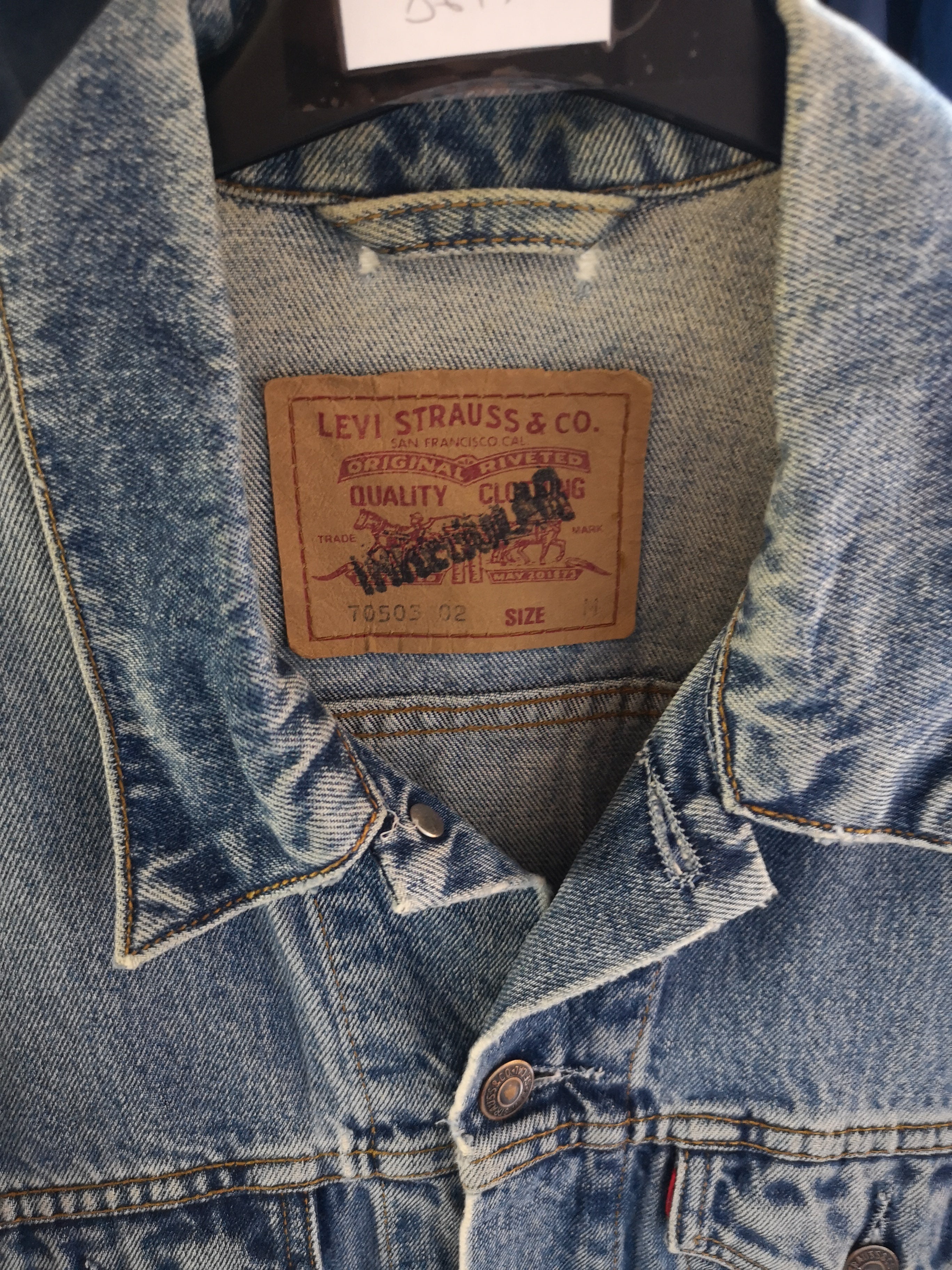 Levi's trucker shop jacket measurements