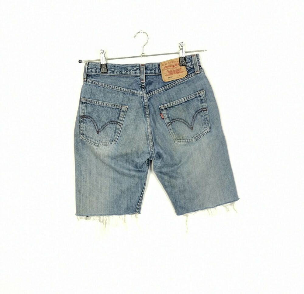 Levi's Cut Off Denim Shorts With Side Zip - Size W29 UK 8