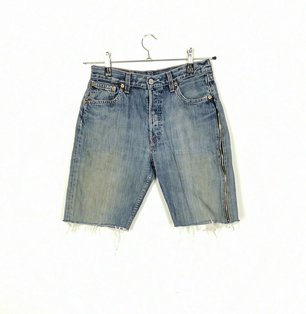 Levi's Cut Off Denim Shorts With Side Zip - Size W29 UK 8