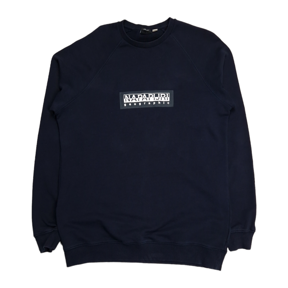 Napapijri Spell Out Sweatshirt In Navy - Size Medium