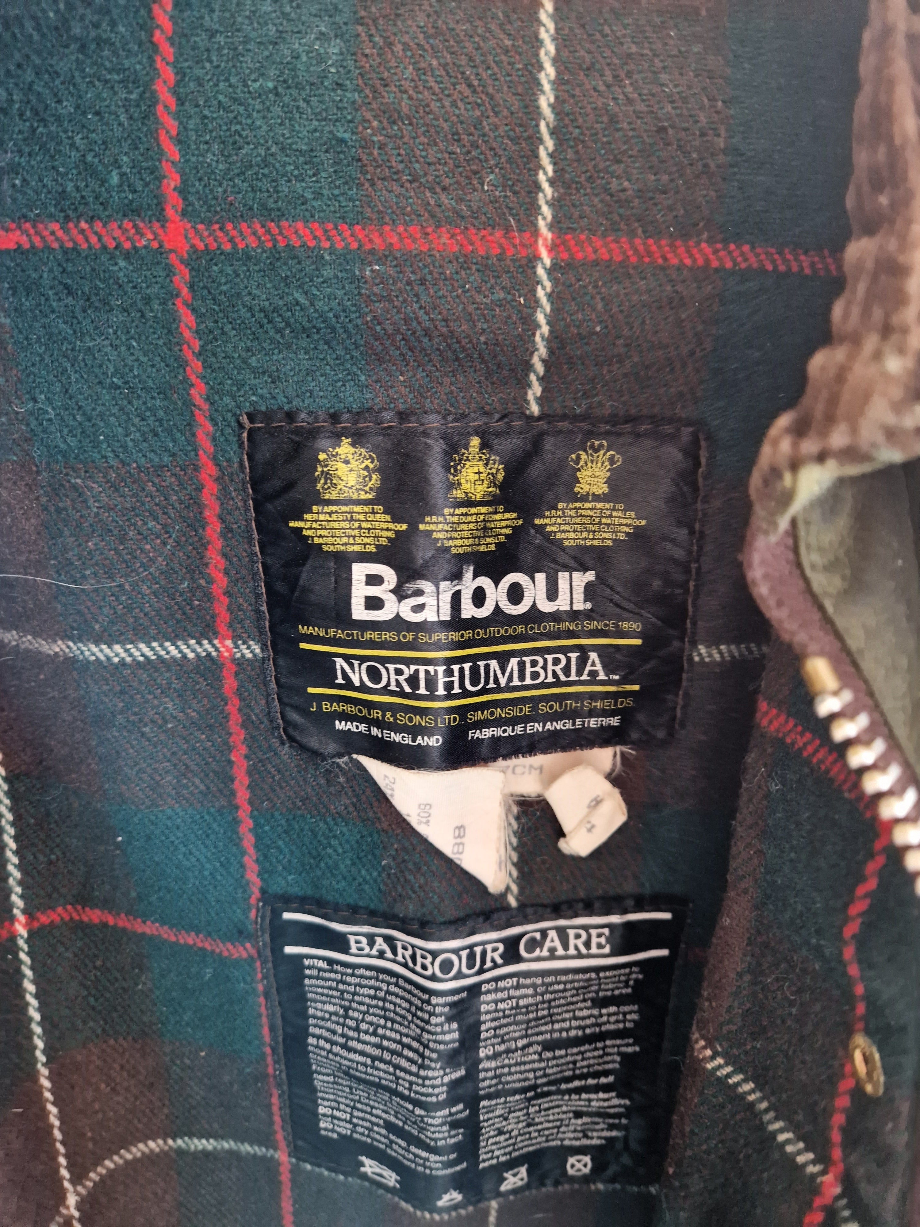 80's Barbour A400 Northumbria Wax Jacket - Size C36 Medium