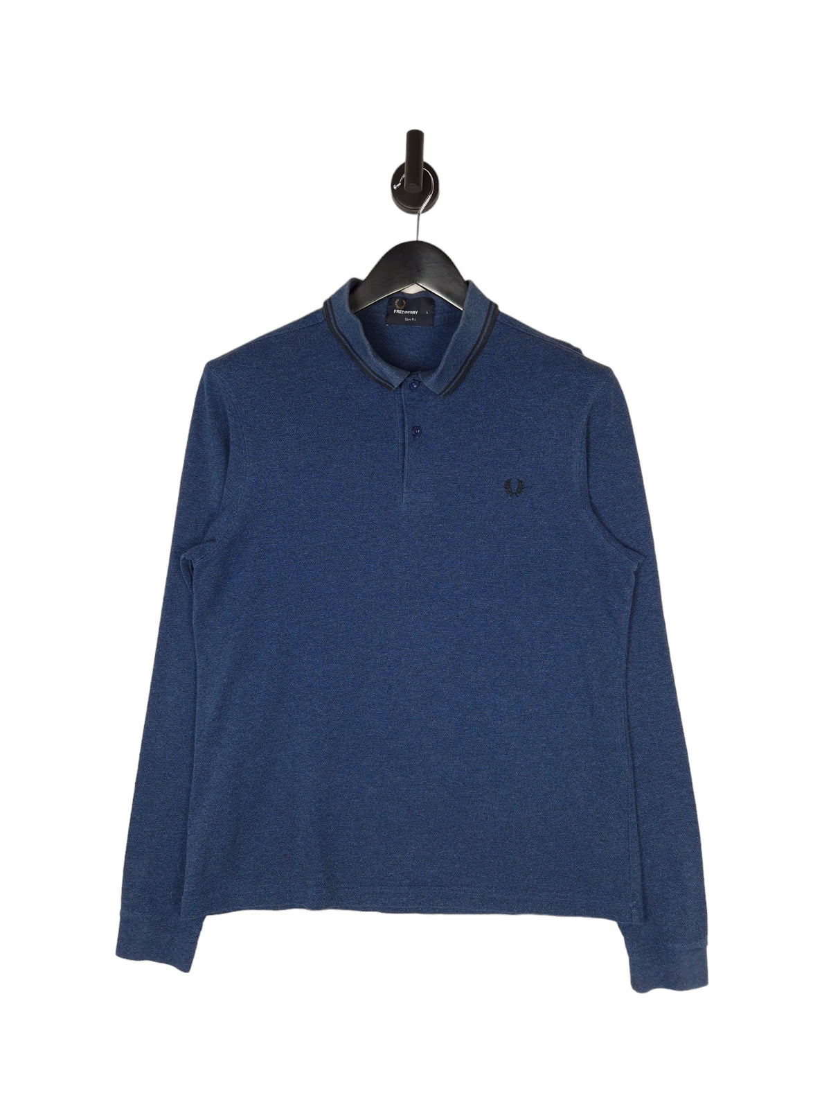 Fred Perry Twin Tipped Long Sleeve Polo Shirt - Size  Large Slim Fit