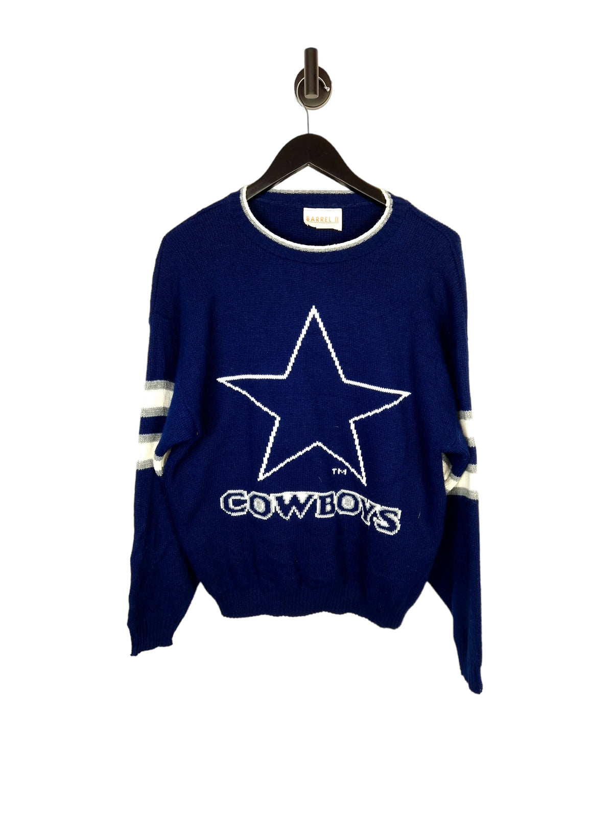 90's Made In USA Dallas Cowboys Acrylic Sweatshirt - Size Large